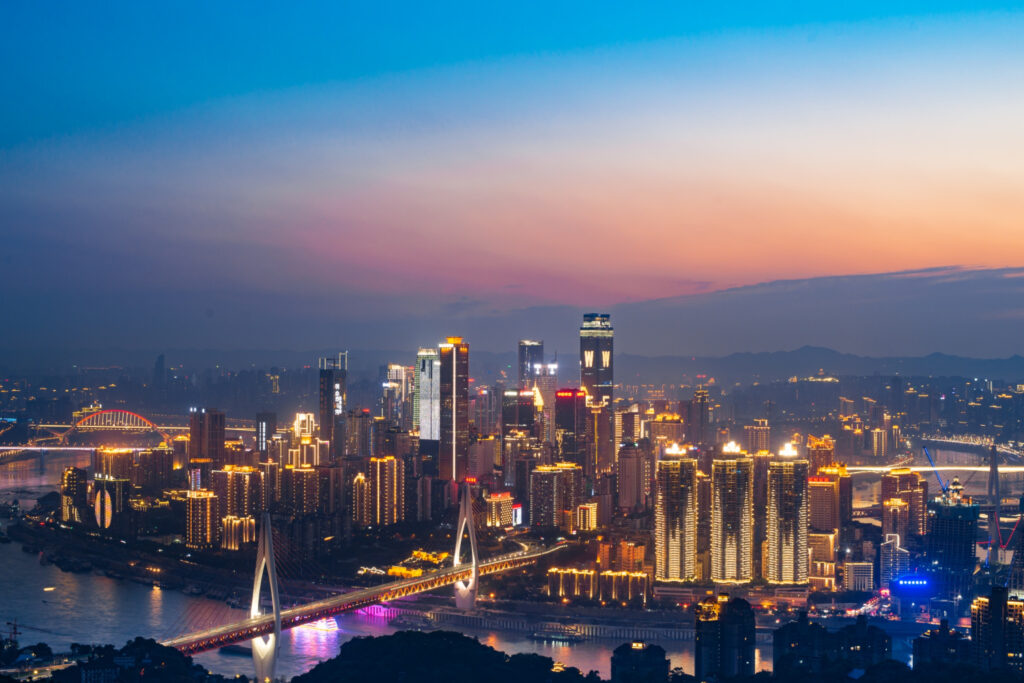 Vista aerea de ciudad china