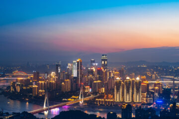 Vista aerea de ciudad china